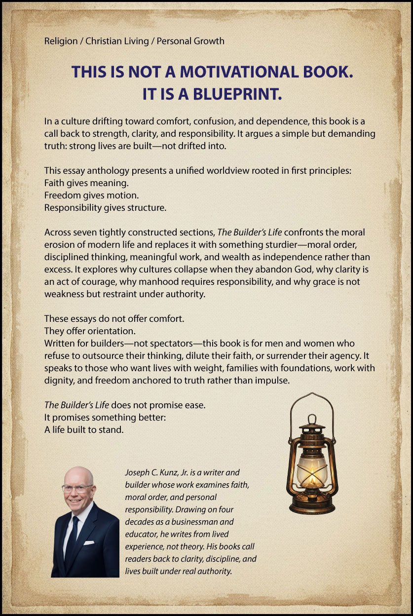 The Builder’s Life — Volume 1 — back cover